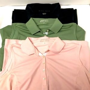 Nike Womens FitDry Sleeveless Golf Collared Polo Shirts Bundle (3Pack)